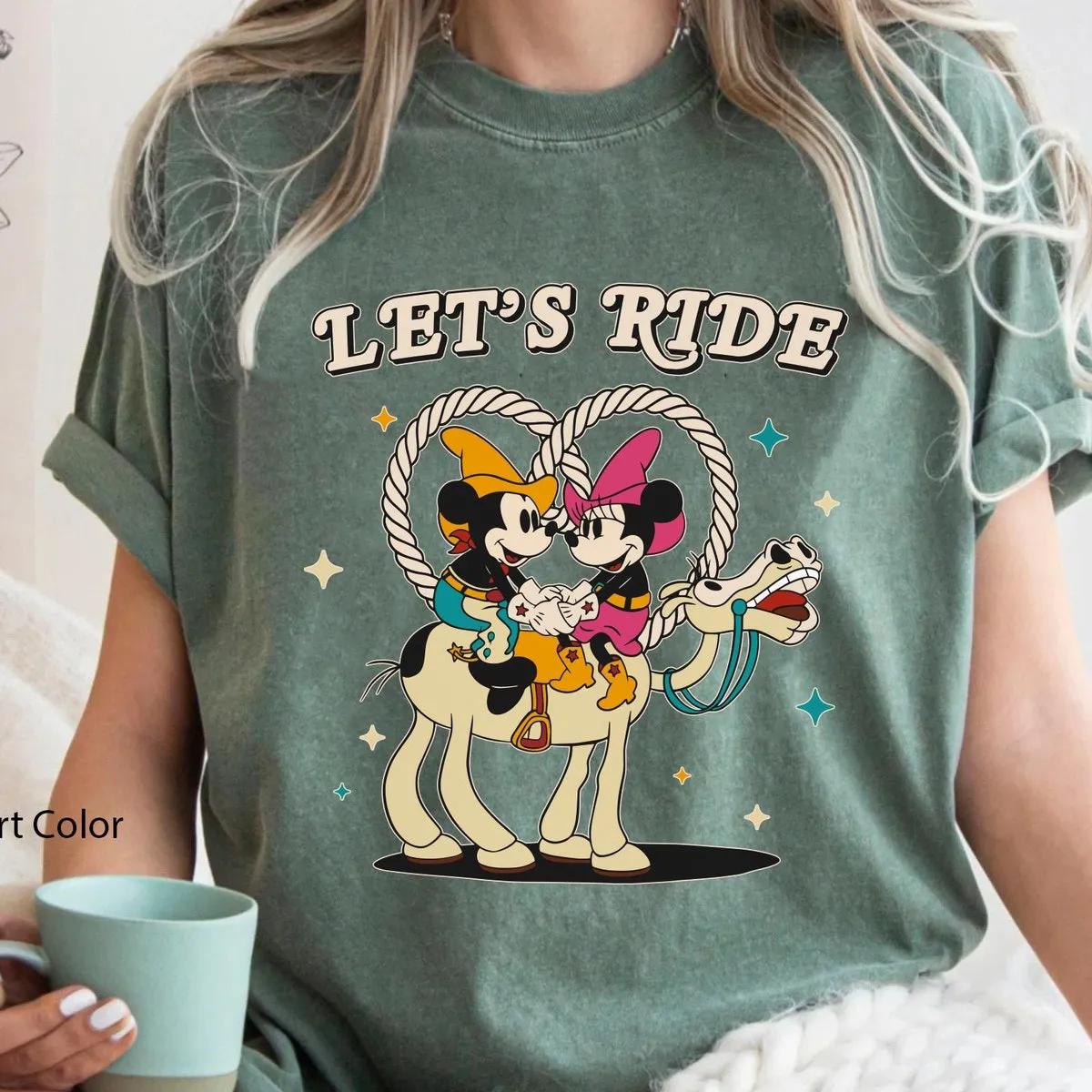 Mickey Minnie Mouse Western Horse Lets Ride Shirt 5