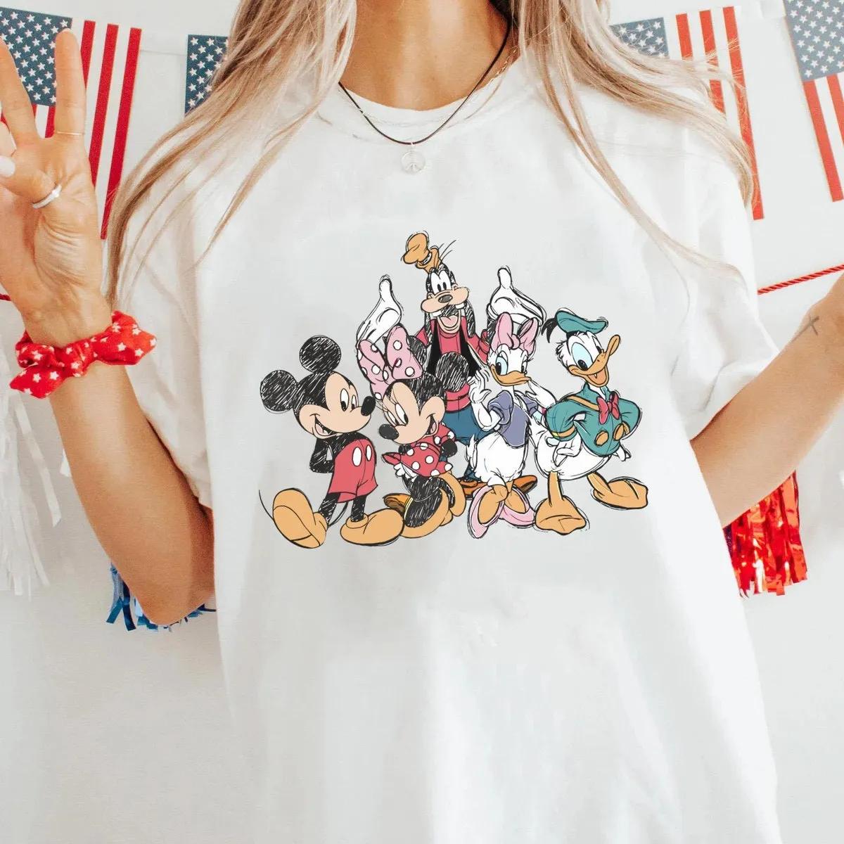 Mickey Mouse And Friends Squad Sketch Shirt 1