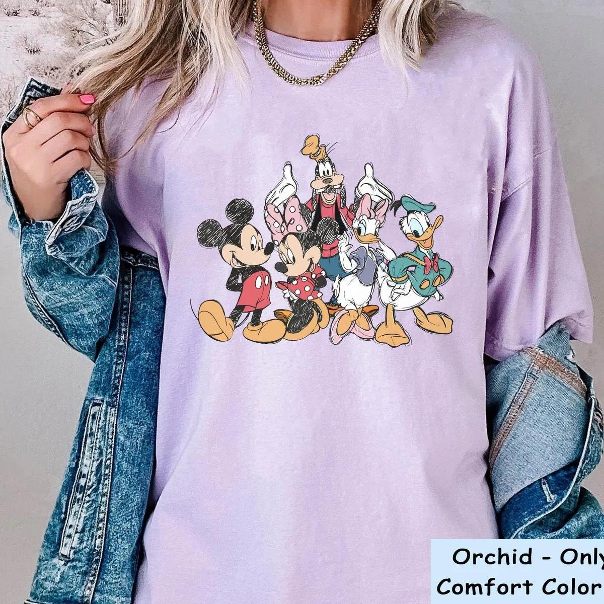 Mickey Mouse And Friends Squad Sketch Shirt 3