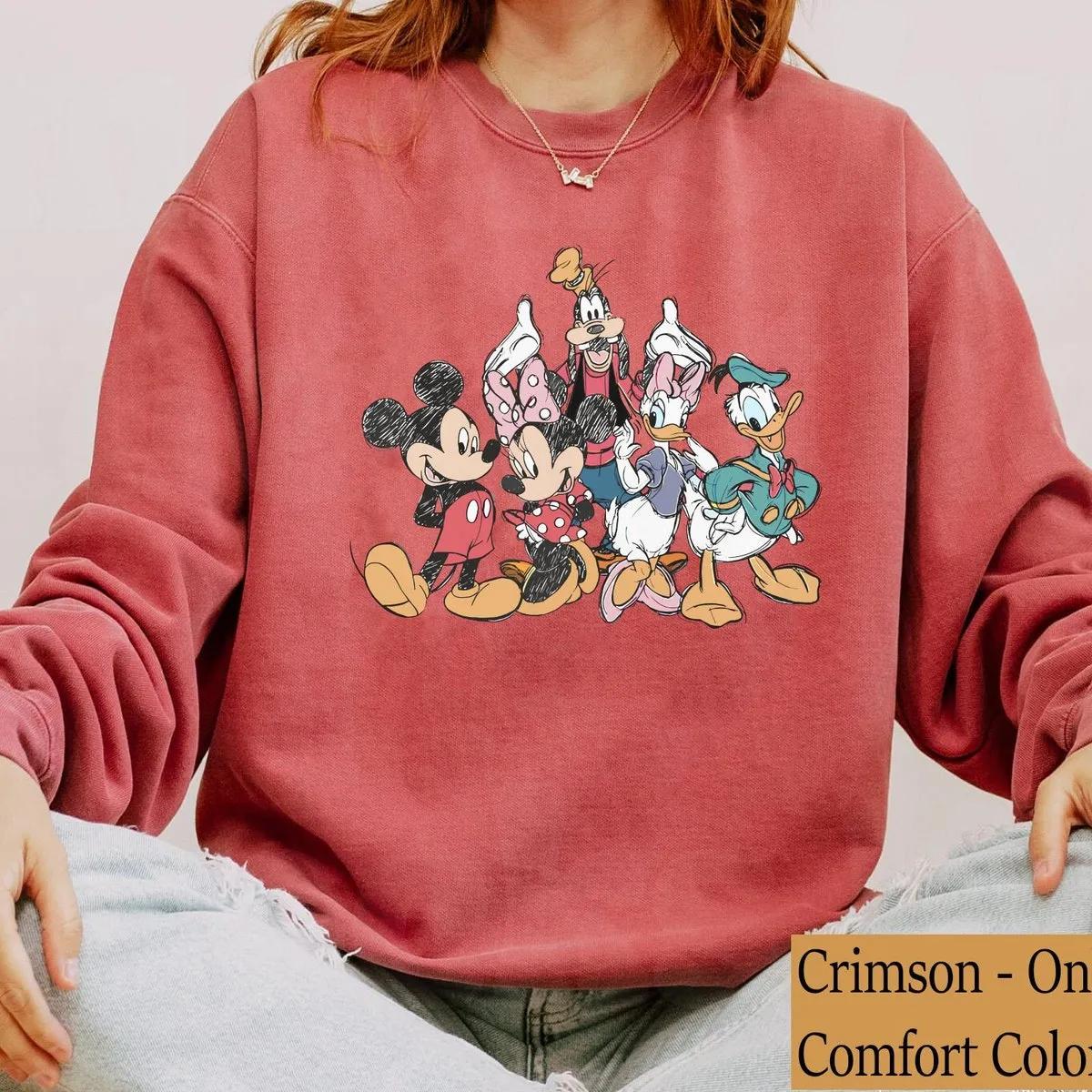 Mickey Mouse And Friends Squad Sketch Shirt 4