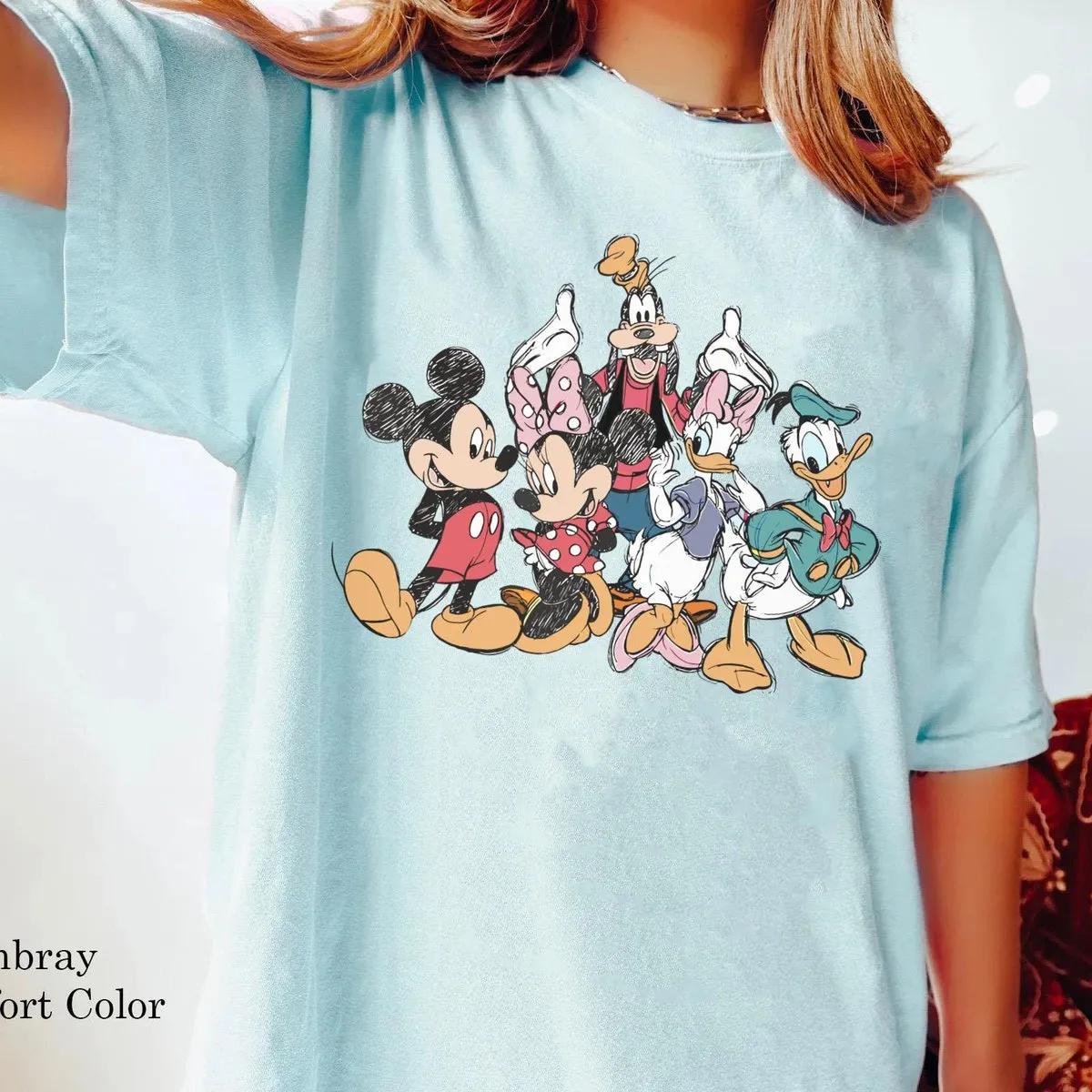 Mickey Mouse And Friends Squad Sketch Shirt 5