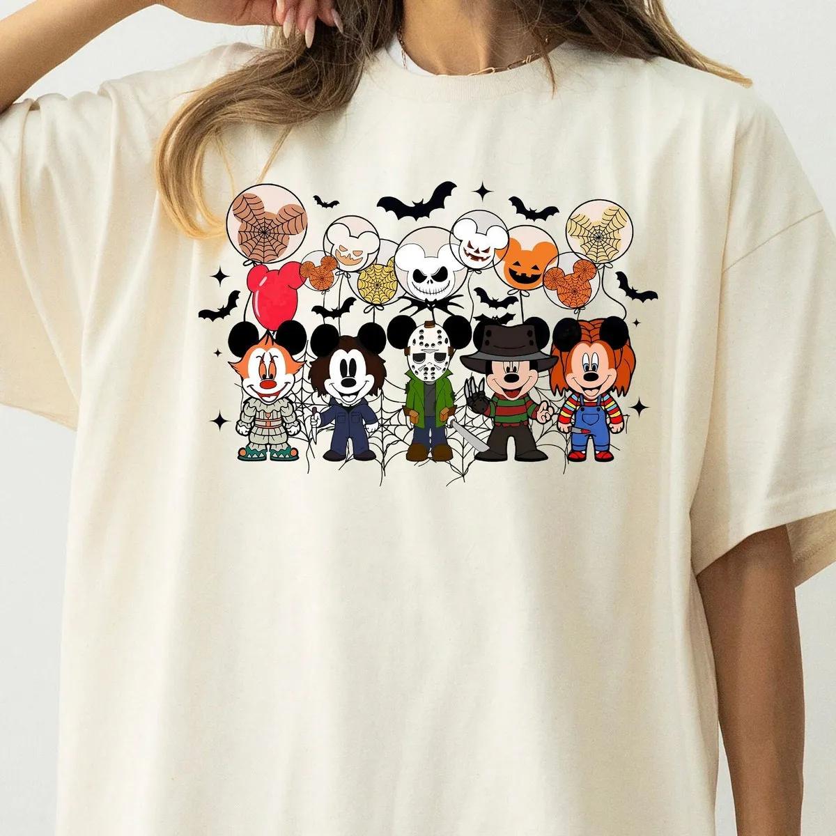 Mickey Mouse Balloon Cosplay Horror Characters Movie Halloween Shirt 1