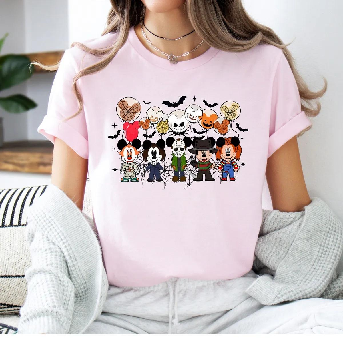 Mickey Mouse Balloon Cosplay Horror Characters Movie Halloween Shirt 2