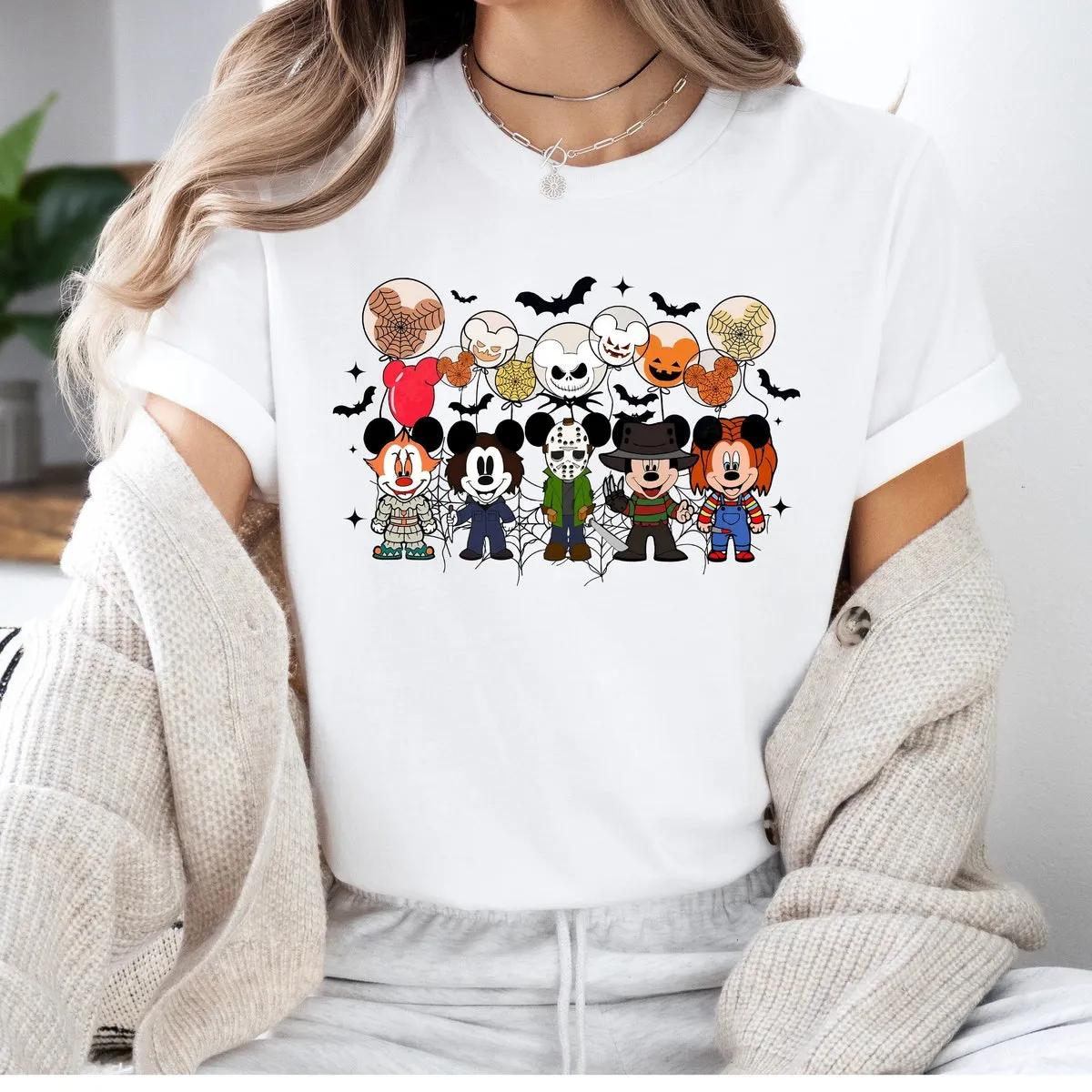 Mickey Mouse Balloon Cosplay Horror Characters Movie Halloween Shirt 3