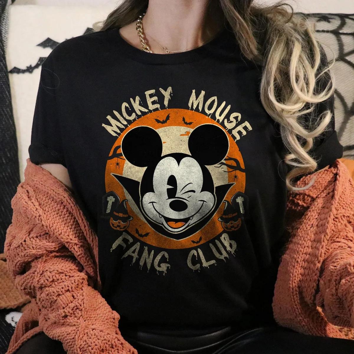 Mickey Mouse Fang Club Logo Halloween Shirt Vampire Mickey Not So Scary Tee 2 1