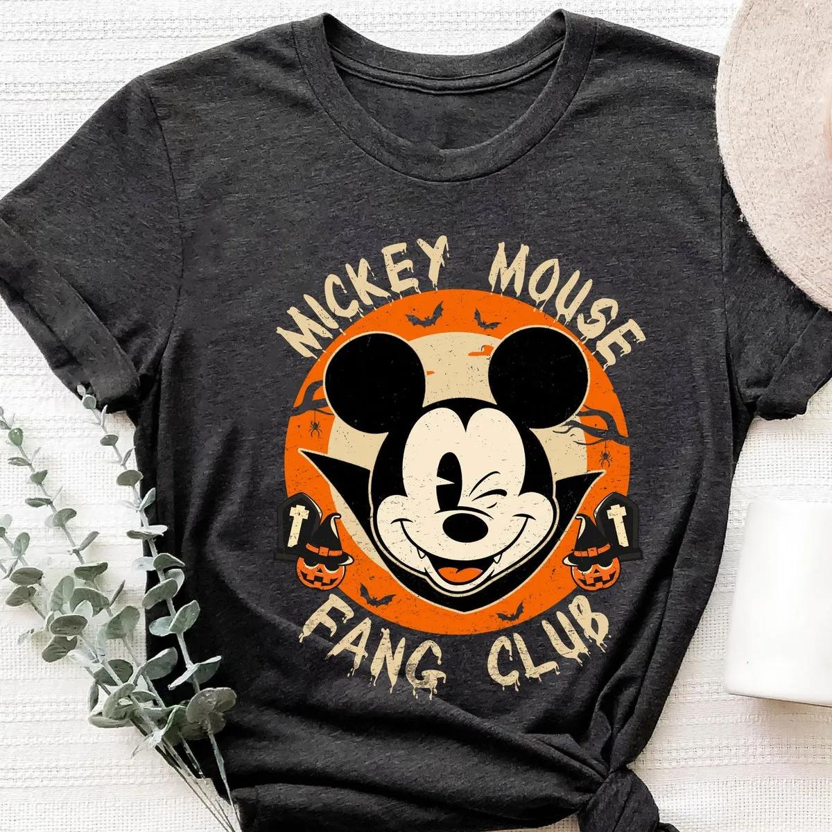 Mickey Mouse Fang Club Logo Halloween Shirt Vampire Mickey Not So Scary Tee 4 1