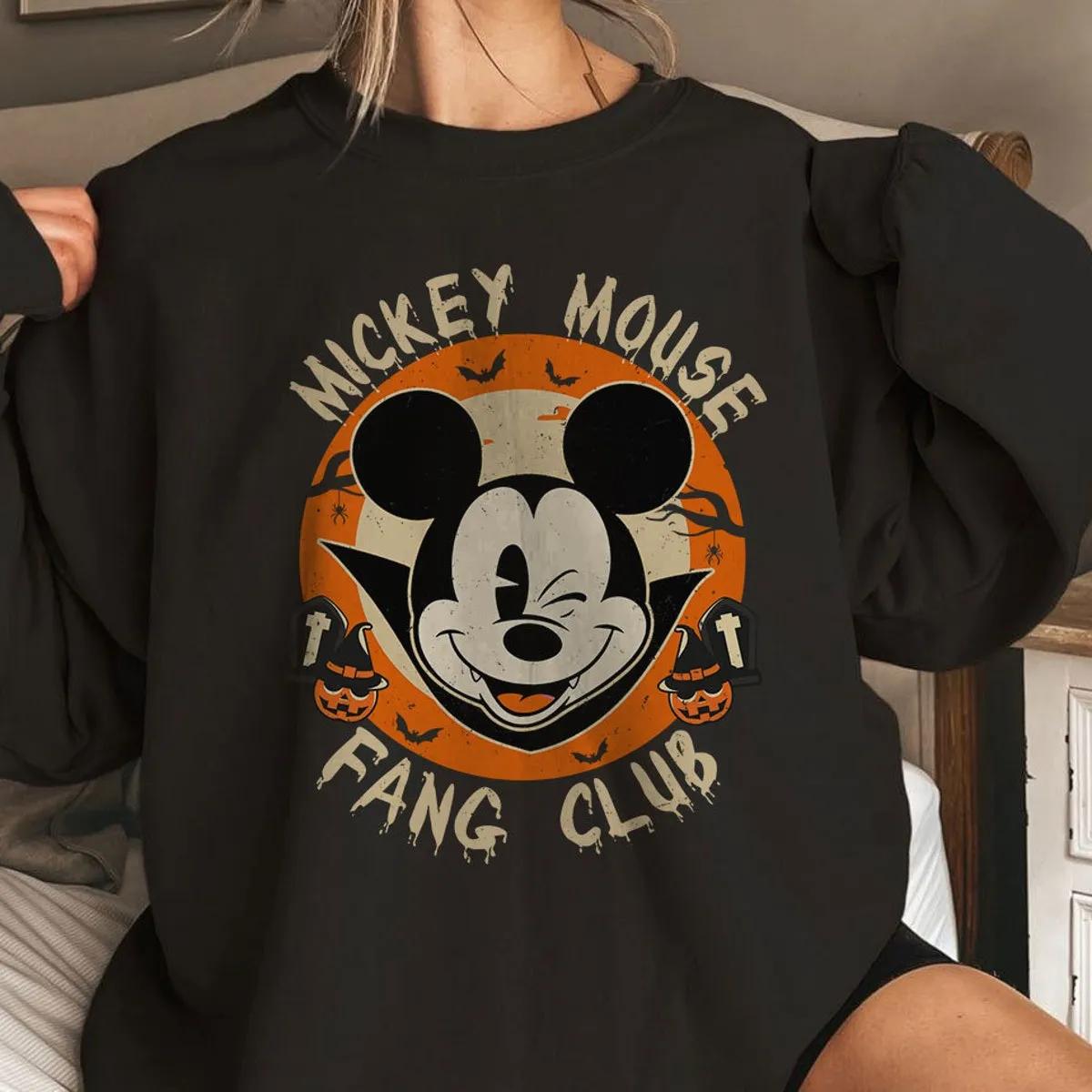 Mickey Mouse Fang Club Logo Halloween Shirt Vampire Mickey Not So Scary Tee 6 1