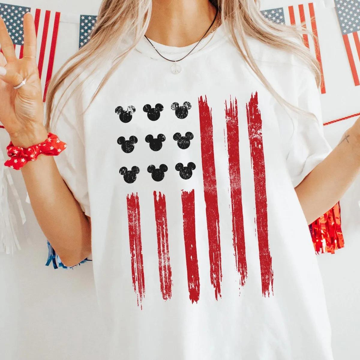 Mickey Mouse Head America Flag Shirt 1