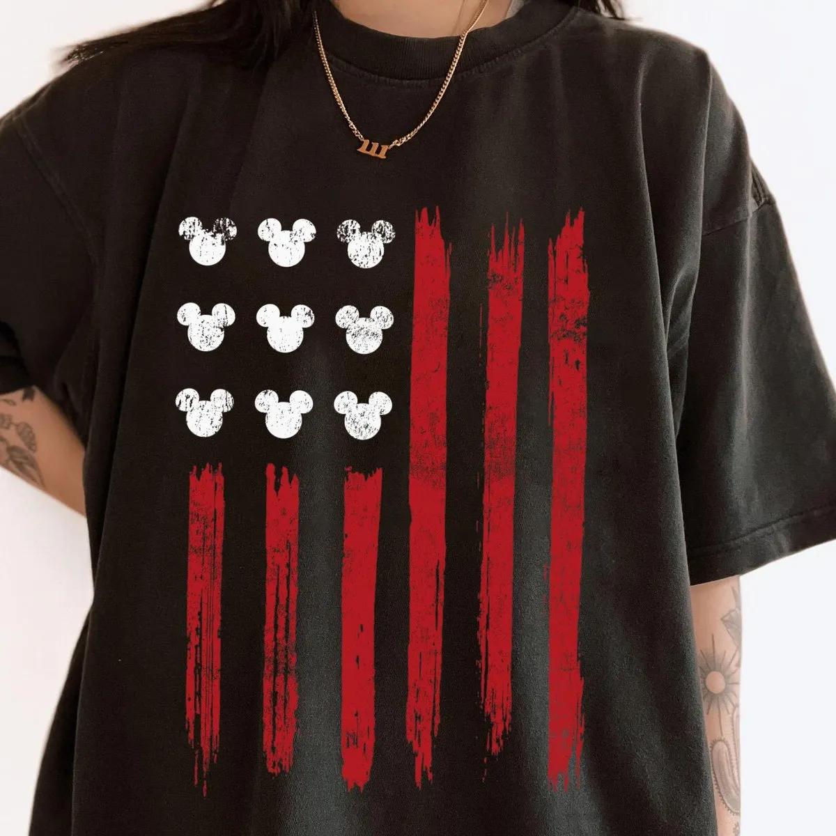 Mickey Mouse Head America Flag Shirt 2