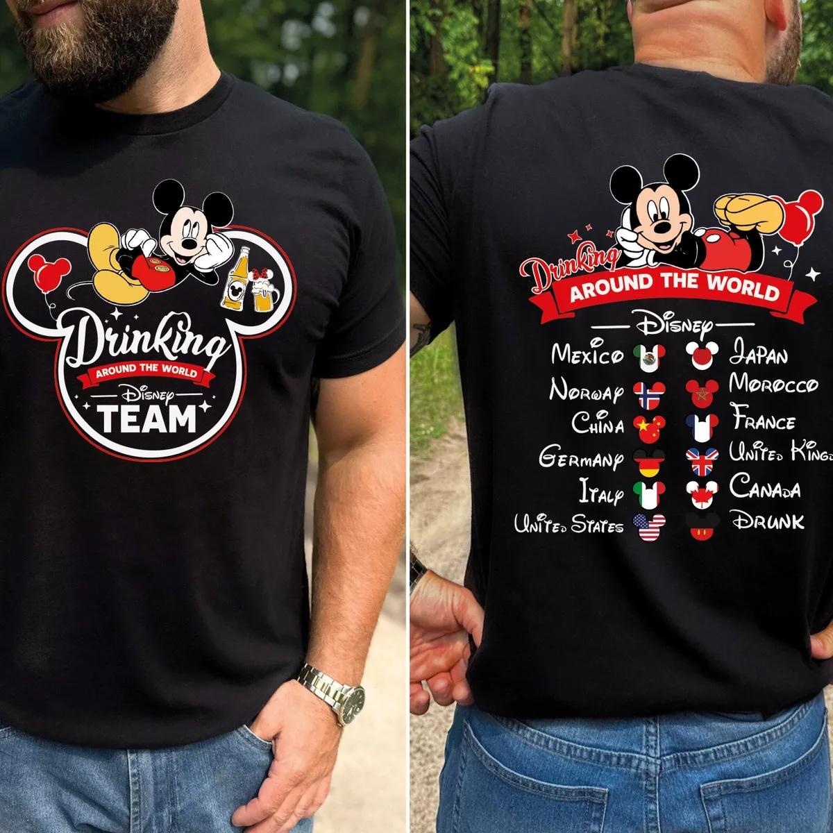 Mickey Mouse Shirt Mickey Mouse Drinking Disney Team Tee 1 1