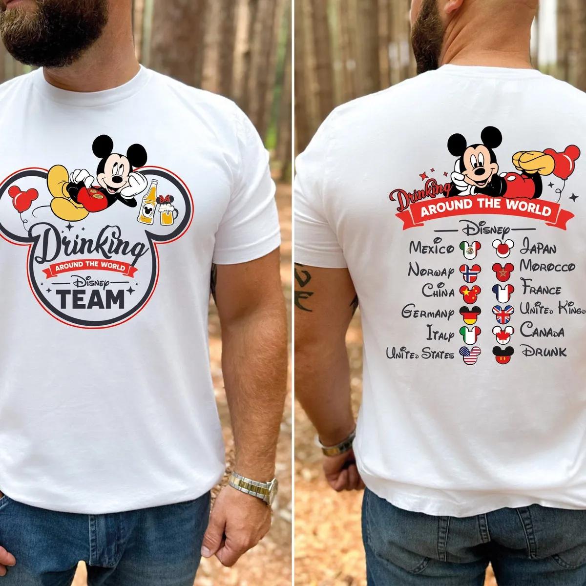 Mickey Mouse Shirt Mickey Mouse Drinking Disney Team Tee 2 1