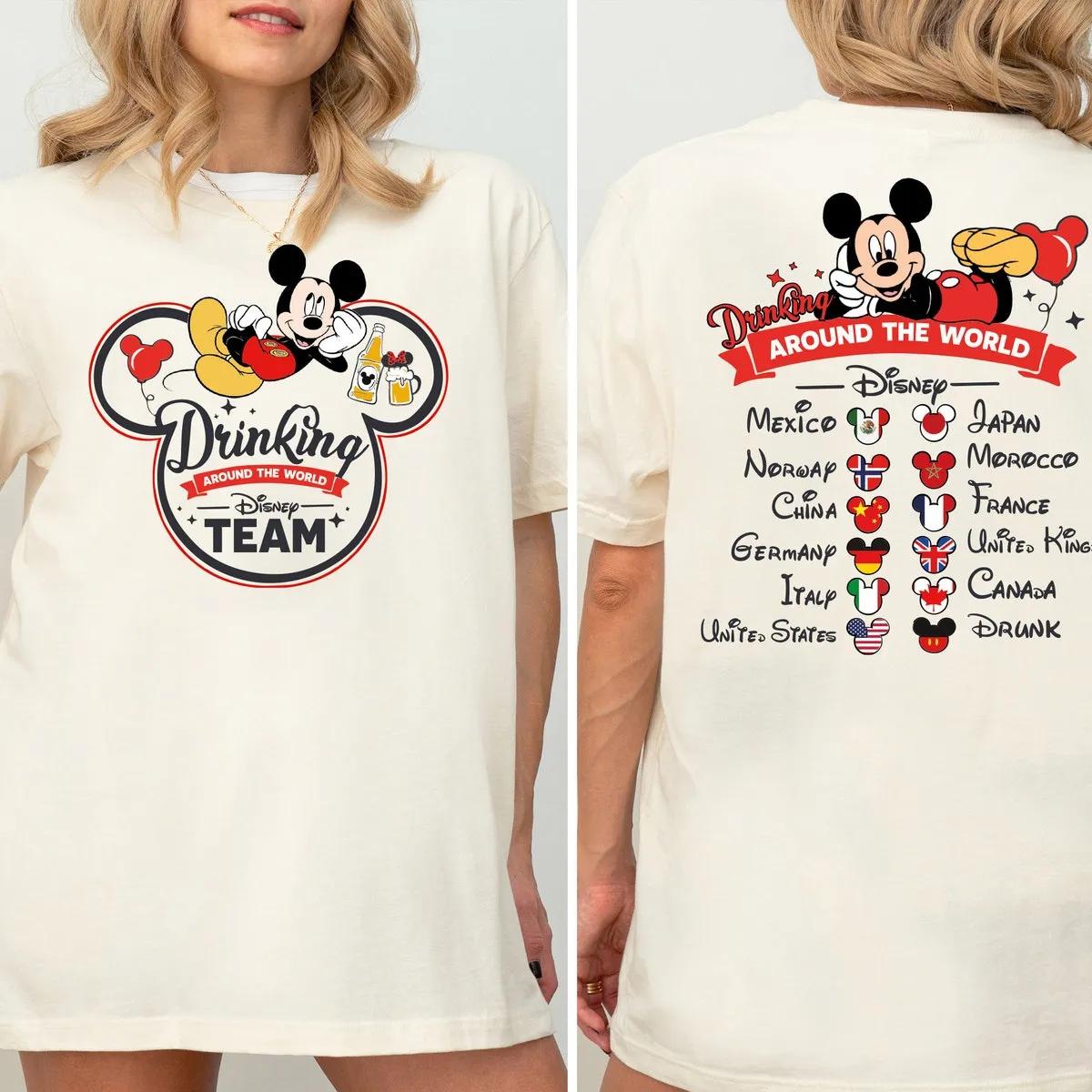 Mickey Mouse Shirt Mickey Mouse Drinking Disney Team Tee 4 1