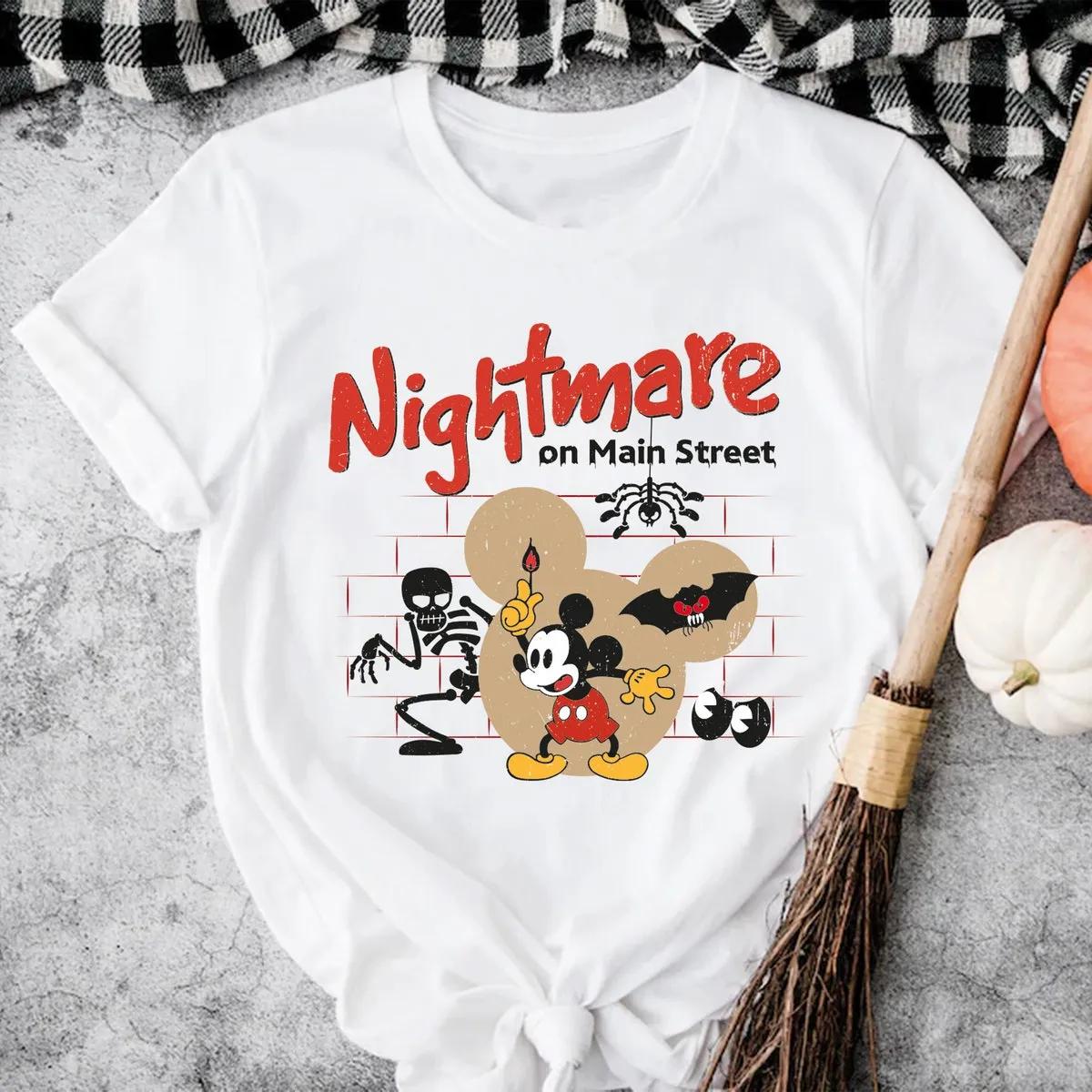 Mickey Skeleton Halloween Nightmare On The Main Street Shirt 4