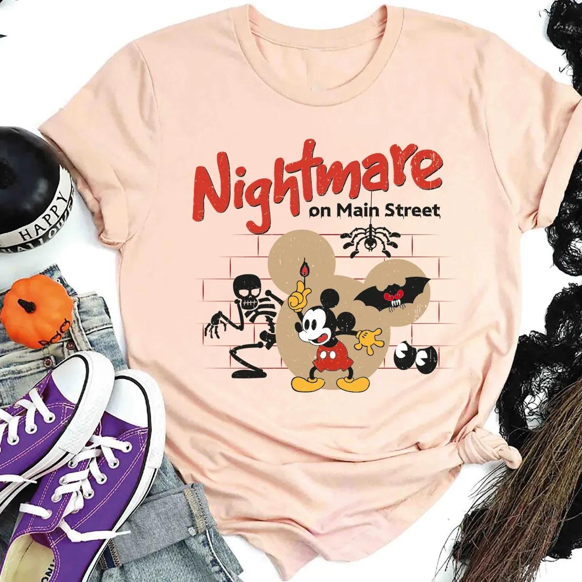 Mickey Skeleton Halloween Nightmare On The Main Street Shirt 5