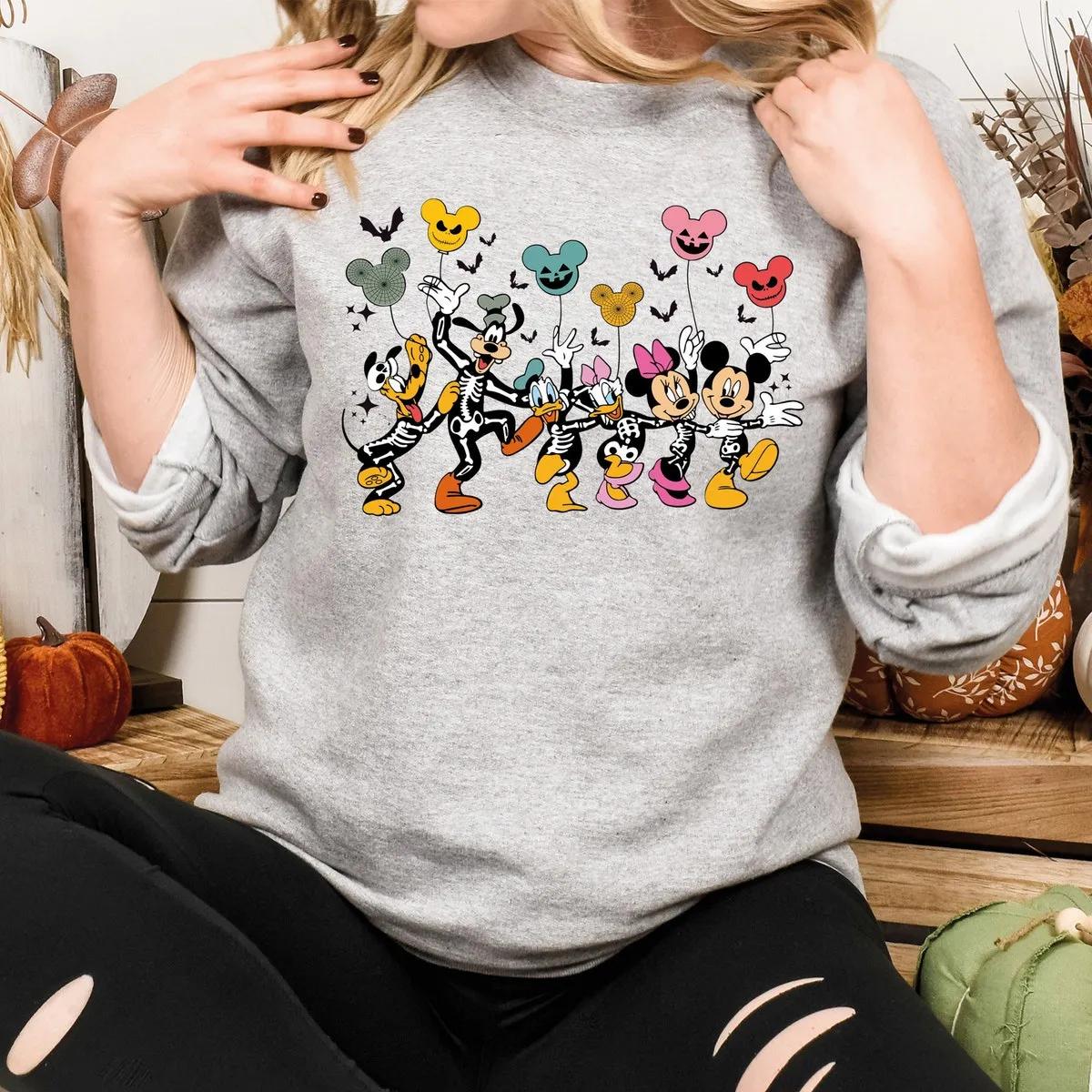 Mickey and Friends Skeleton Halloween Shirt 2