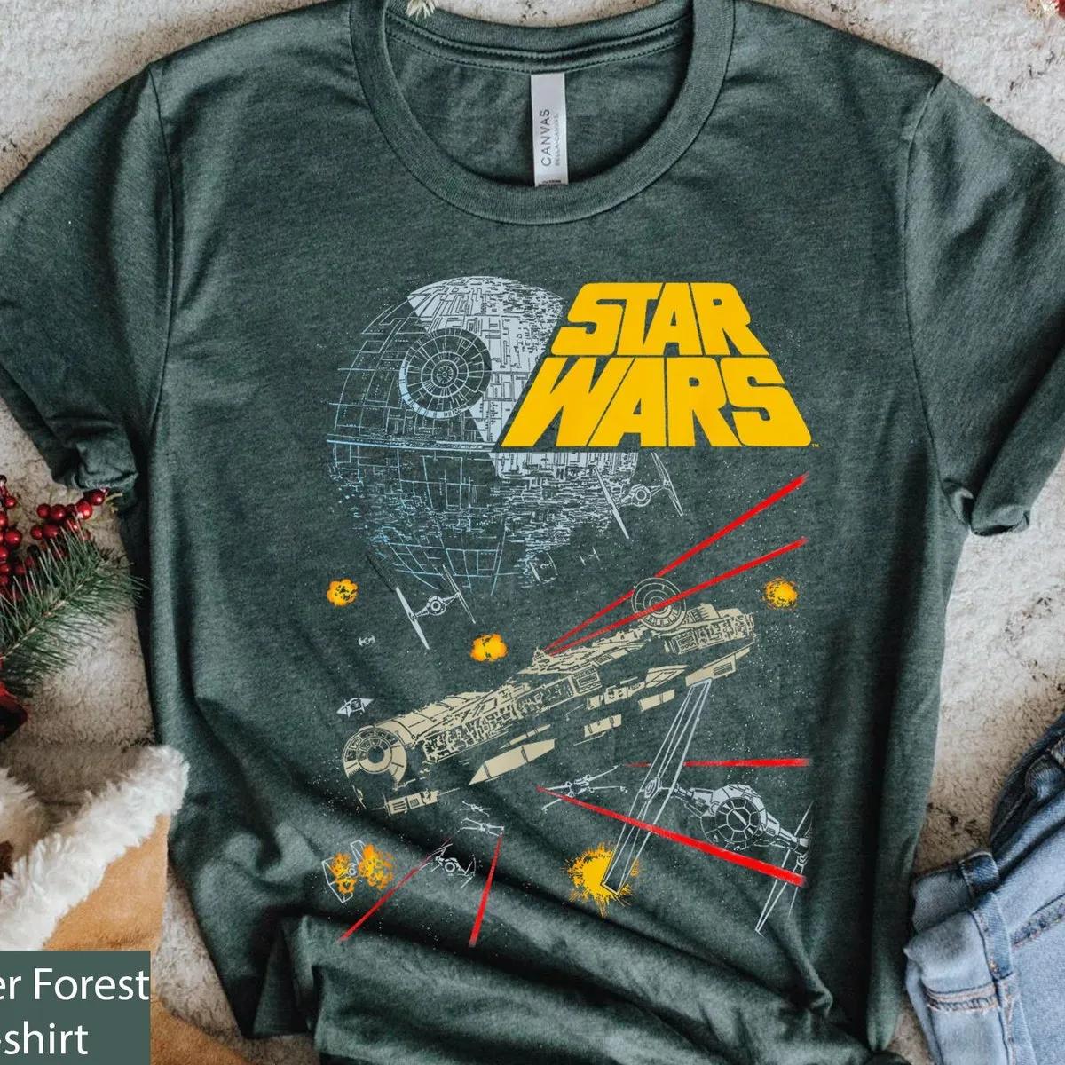 Millennium Falcon Tie Fighters Battle Star Wars Shirt 3