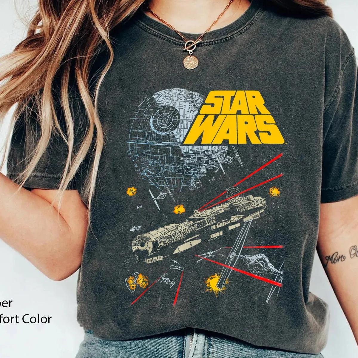 Millennium Falcon Tie Fighters Battle Star Wars Shirt 4