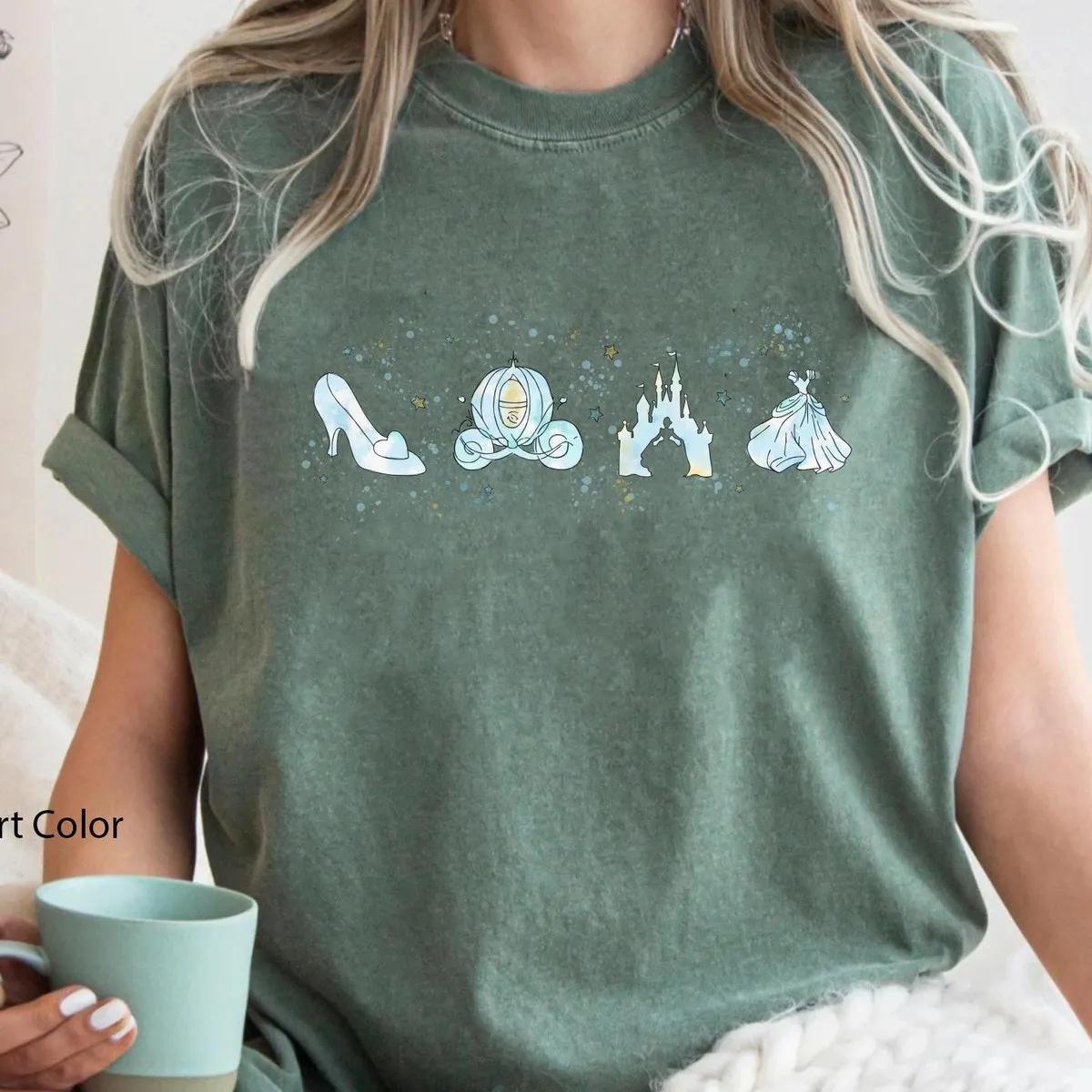 Minimalist Cinderella Princess Shoes Castle Pumpkin Carriage Shirt 5