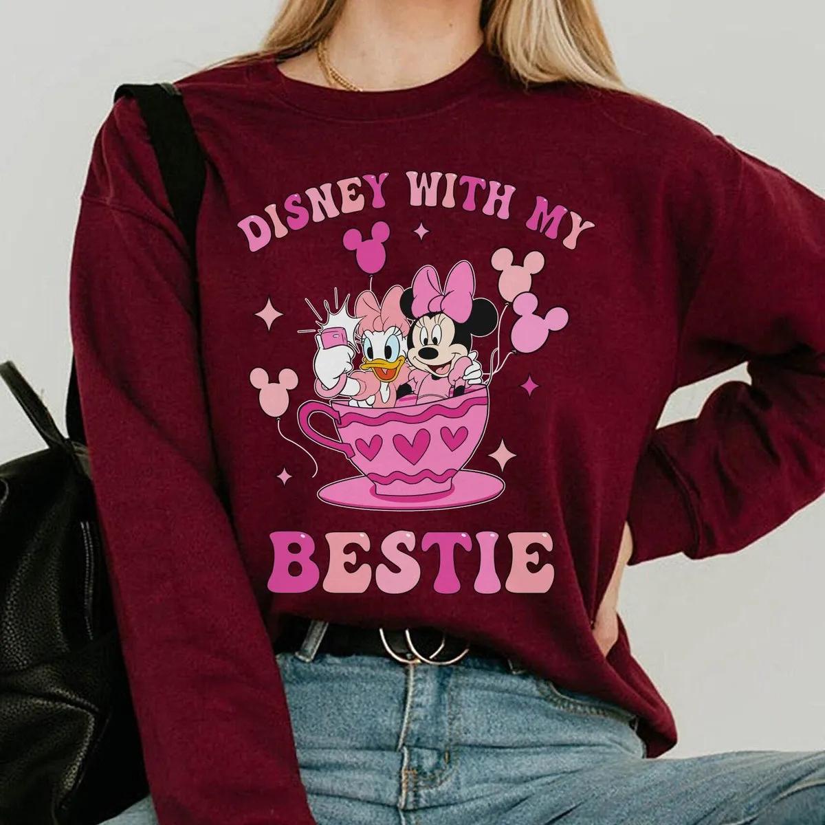 Minnie Daisy Balloon Tea Cup With My Bestie Shirt 2