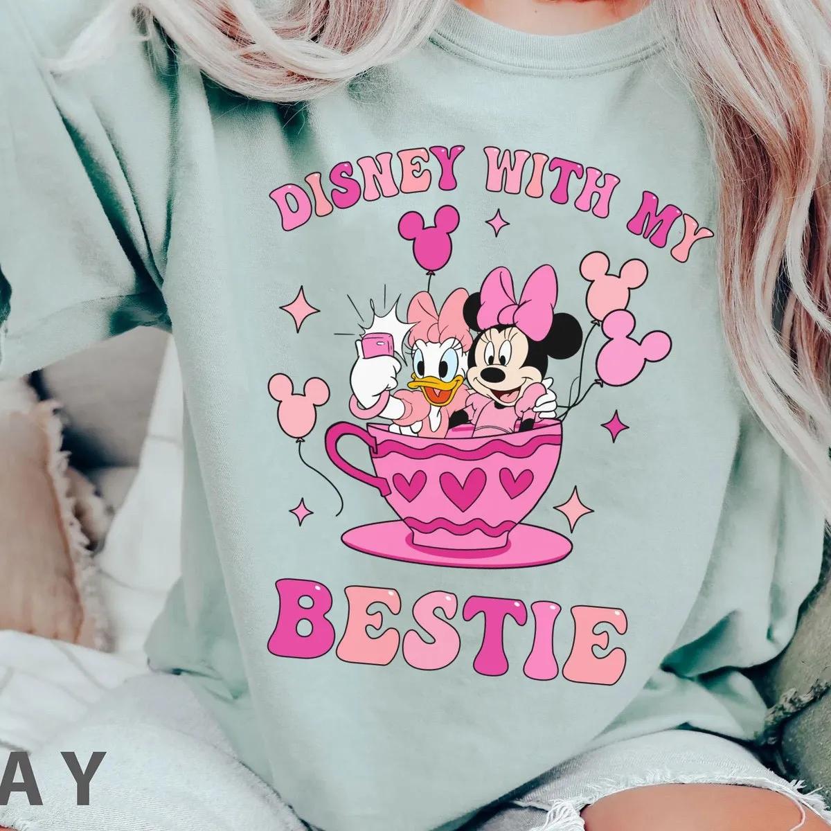 Minnie Daisy Balloon Tea Cup With My Bestie Shirt 5