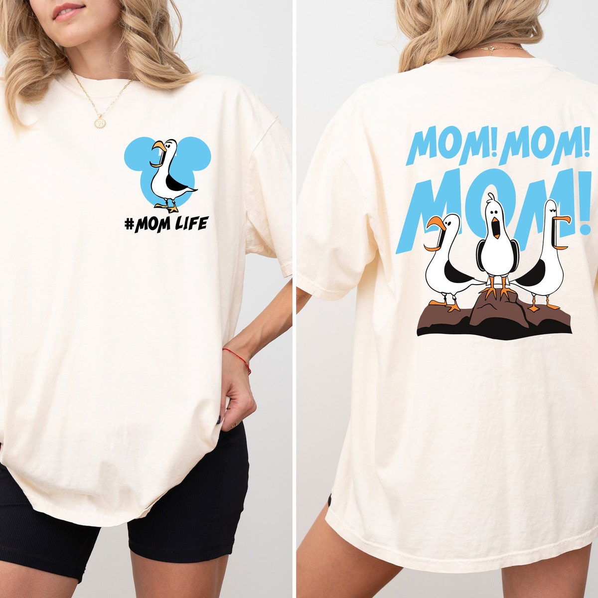 Mom Mom Mom Seagulls Finding Nemo Two Sided Shirt 1 1