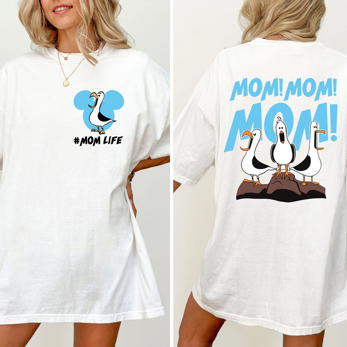 Mom Mom Mom Seagulls Finding Nemo Two Sided Shirt 2 1