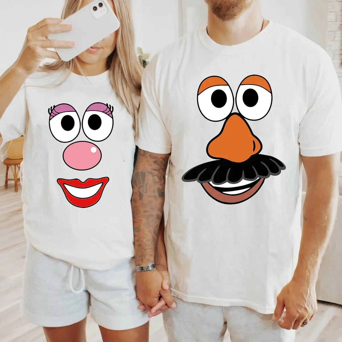 Mr And Mrs Potato Head Big Face Costume Halloween Shirt 1