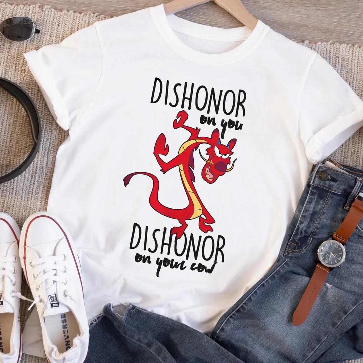 Mulan Mushu Dishonor On Your Cow Disneyland Graphic Adult Shirt 2