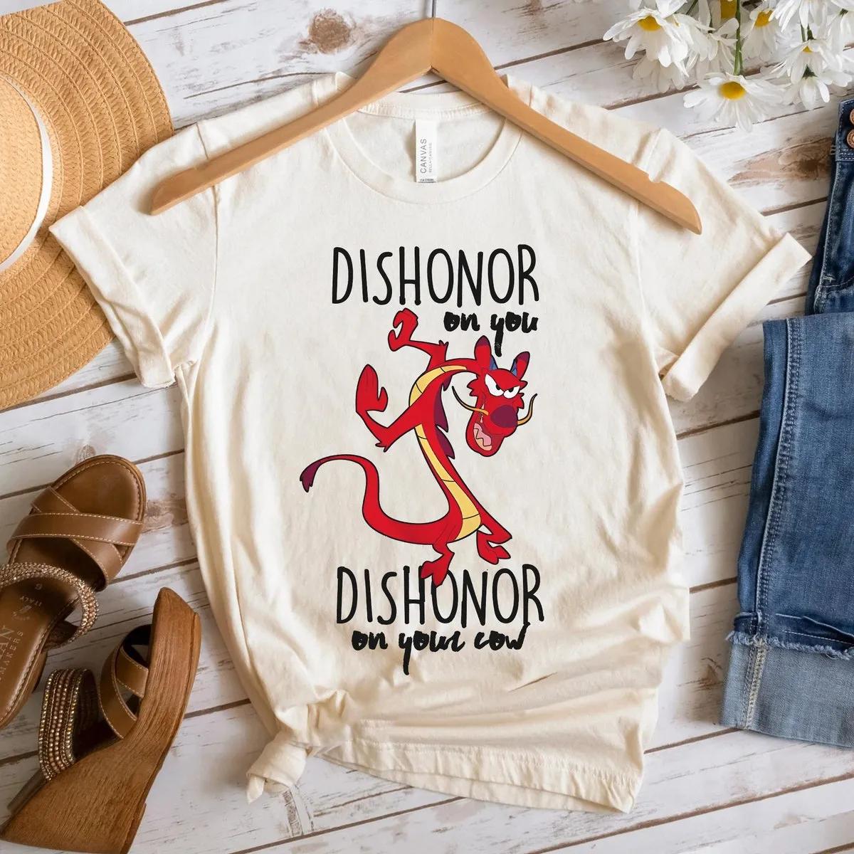 Mulan Mushu Dishonor On Your Cow Disneyland Graphic Adult Shirt 4