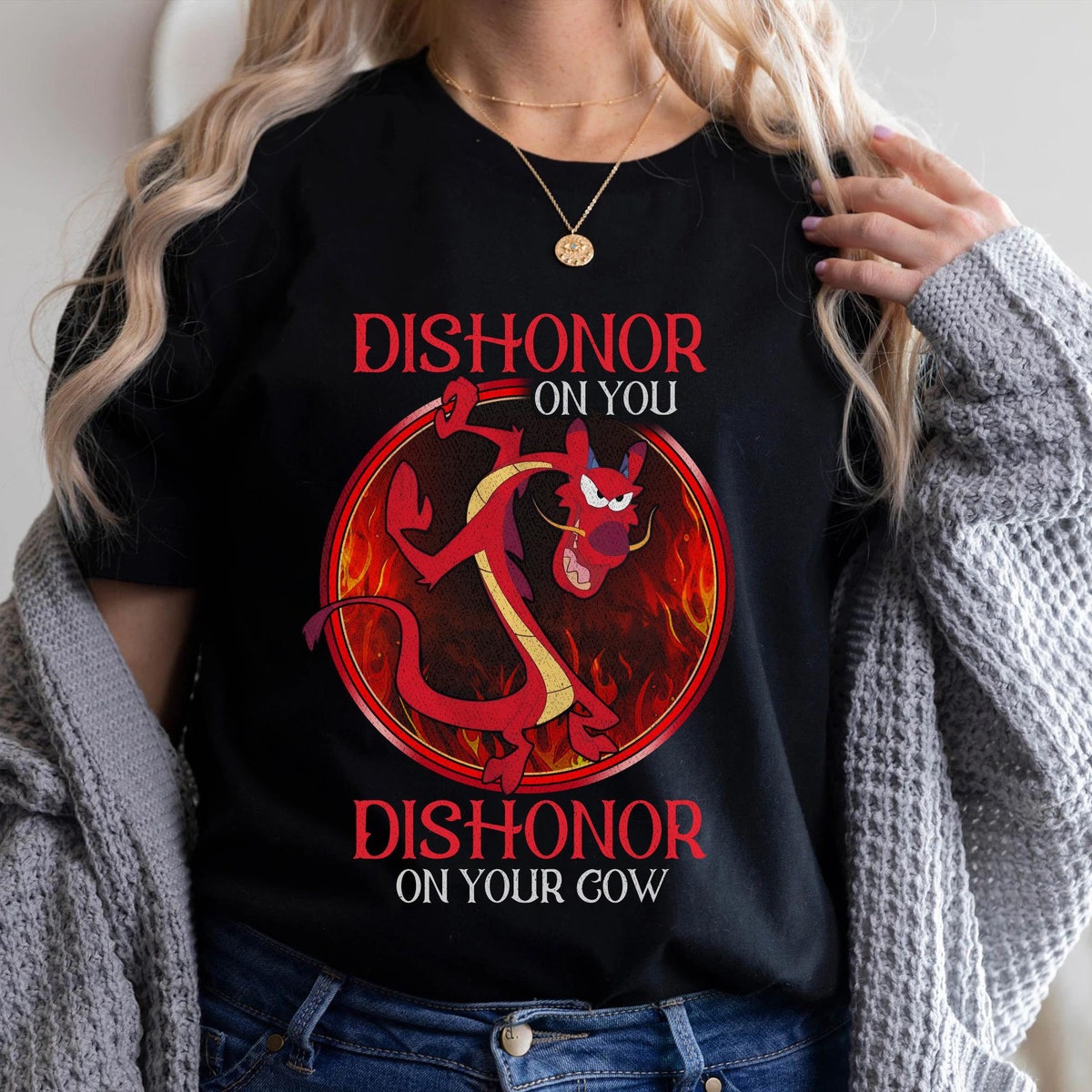 Mushu Dishonor On Your Cow Shirt Disney Mulan Tee 1