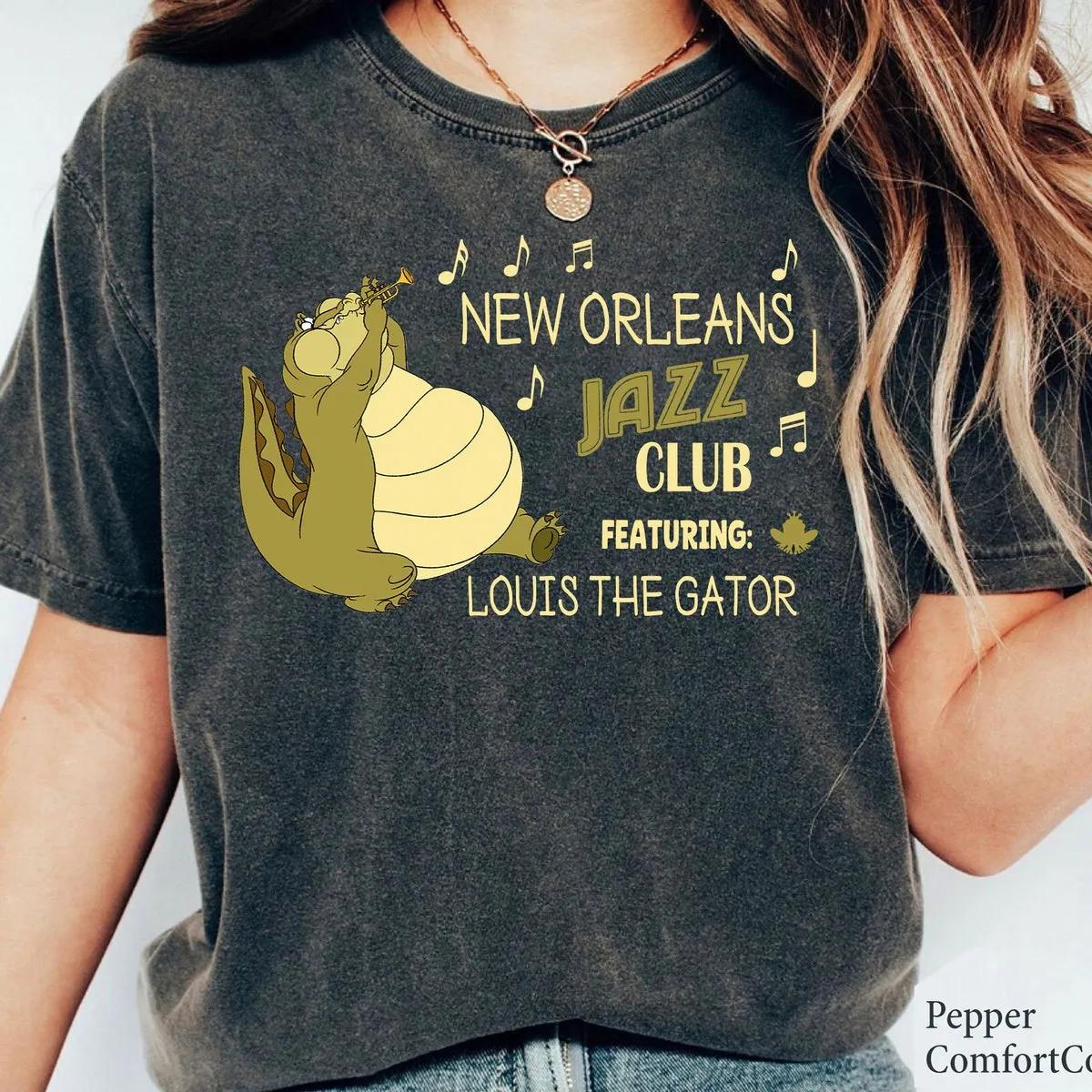 New Orleans Jazz Club Louis The Gator Princess Tiana Disney Shirt 3 1