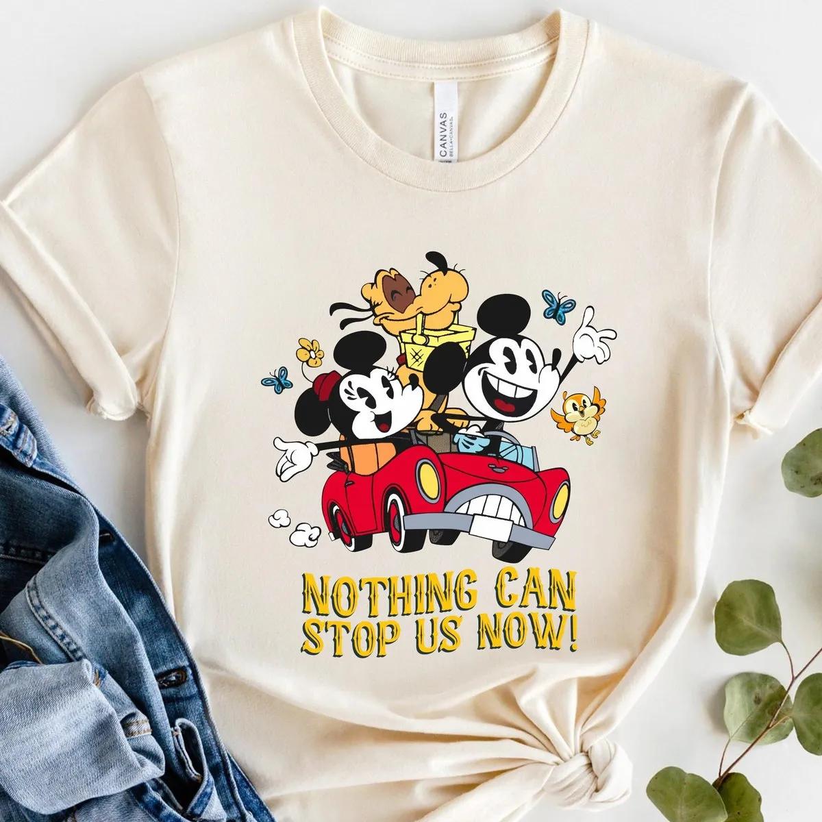 Nothing Can Stop Us Now Mickey Minnie Pluto Runaway Railway Shirt 1 1