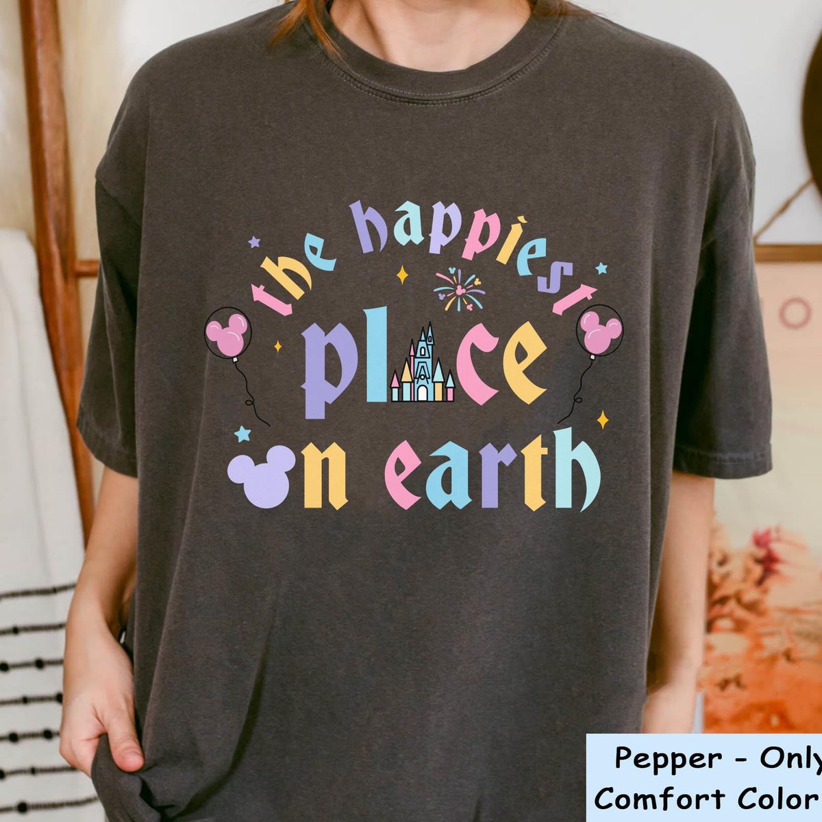 Pastel Disney Castle Happiest Place On Earth Shirt 1 1