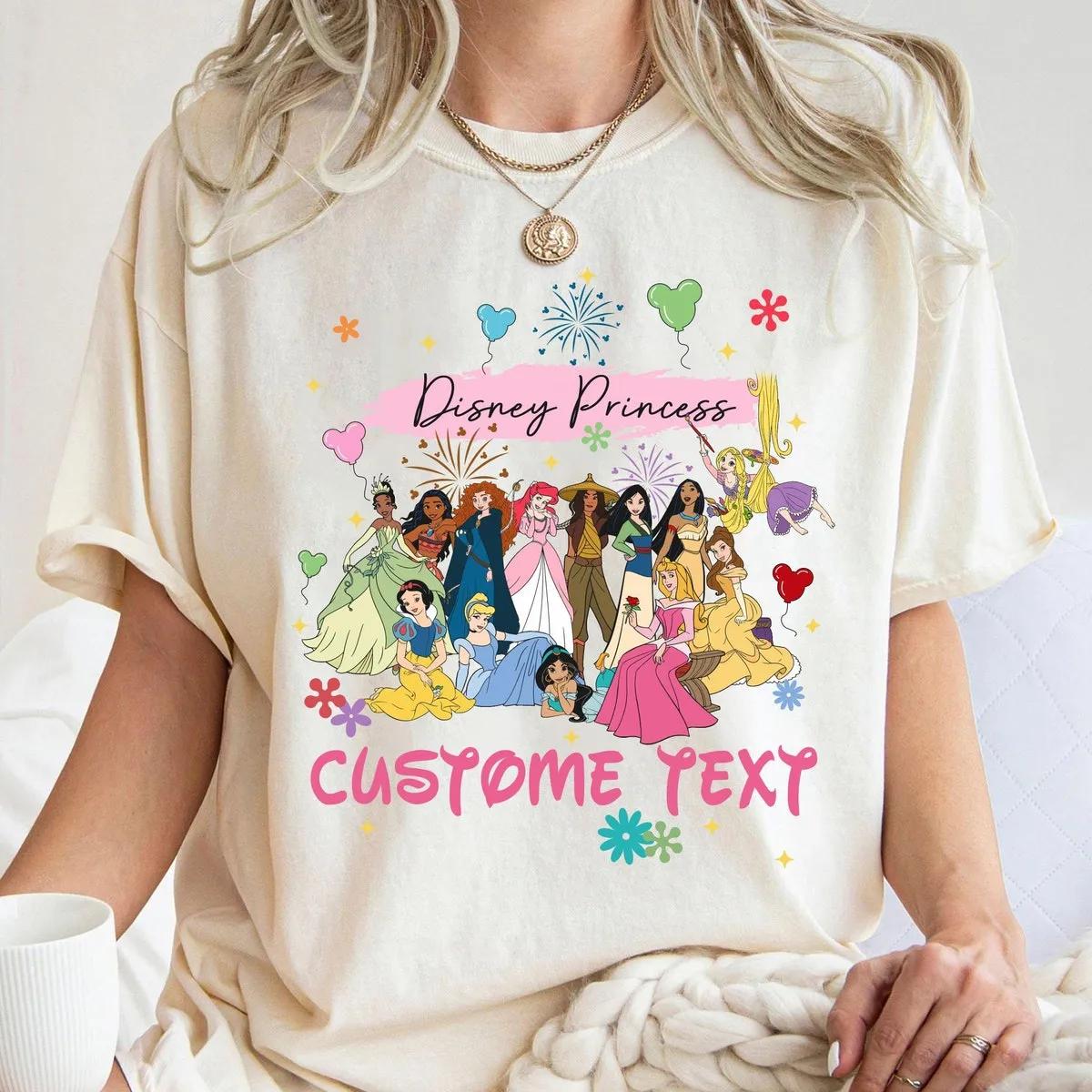 Personalized Disney Princess Characters Custom Name Girl Trip Vintage Shirt 1