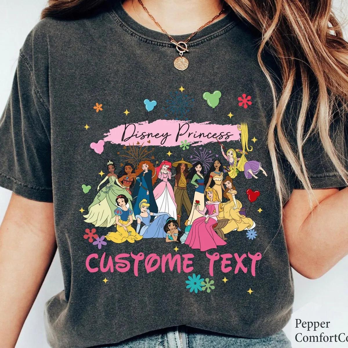 Personalized Disney Princess Characters Custom Name Girl Trip Vintage Shirt 2