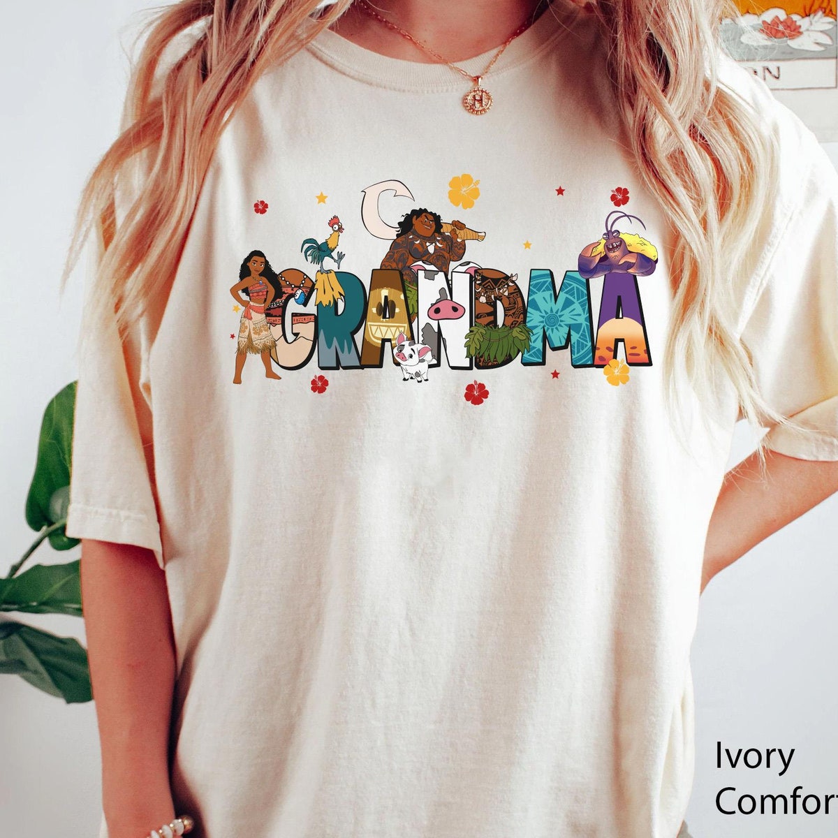 Personalized Name Grandma Moana Themed Disney Shirt 2