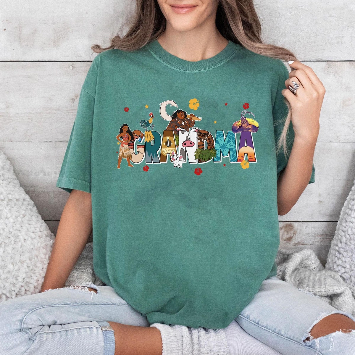 Personalized Name Grandma Moana Themed Disney Shirt 6