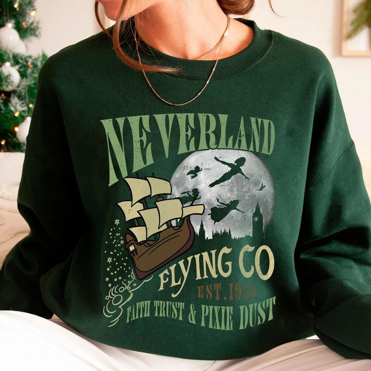 Peter Pan Neverland Flying Faith Trust Pixie Dust Est 1953 Disney Shirt 5 1