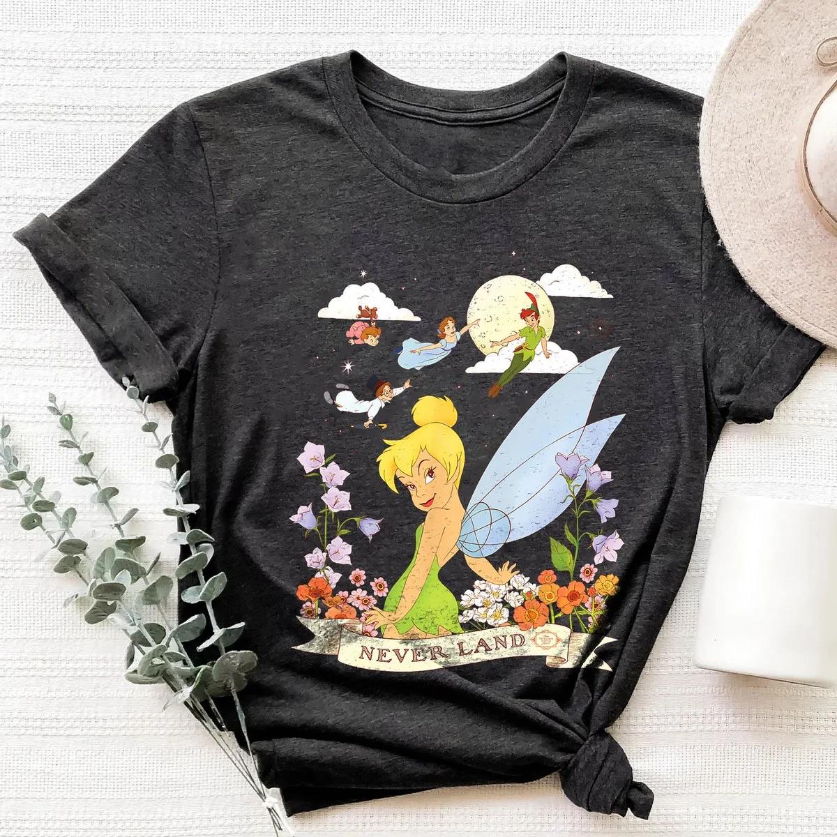 Peter Pan Tinker Bell Never Land Flowers and Flight Shirt 2