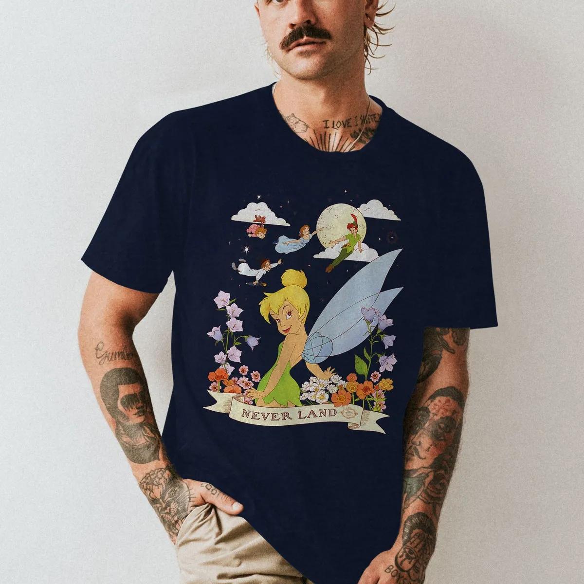 Peter Pan Tinker Bell Never Land Flowers and Flight Shirt 4