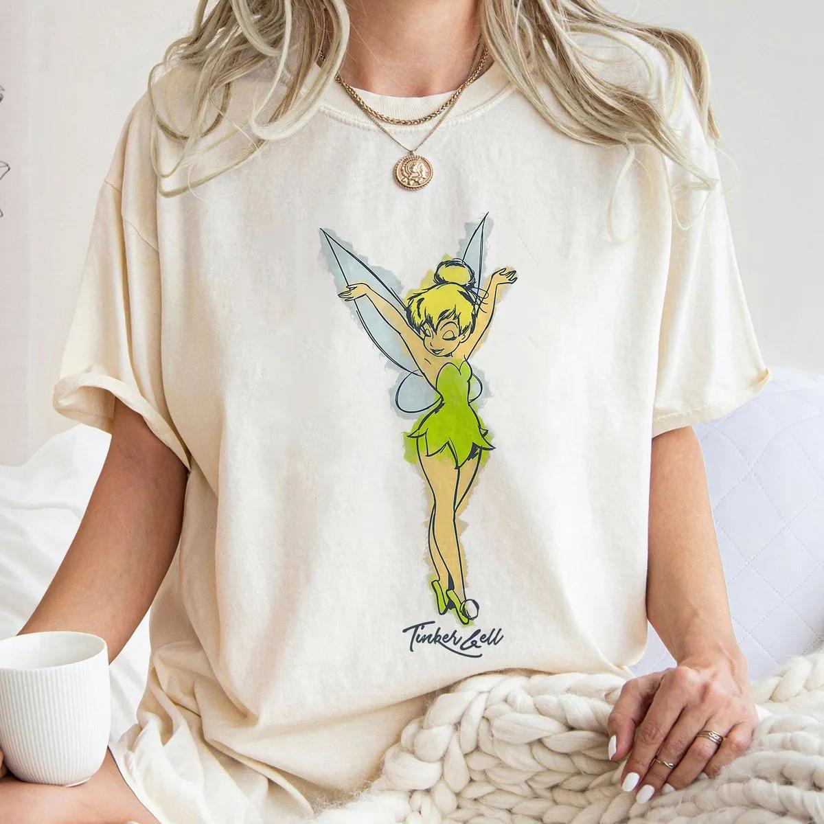 Peter Pan Tinker Bell Watercolor Sketch Shirt 2