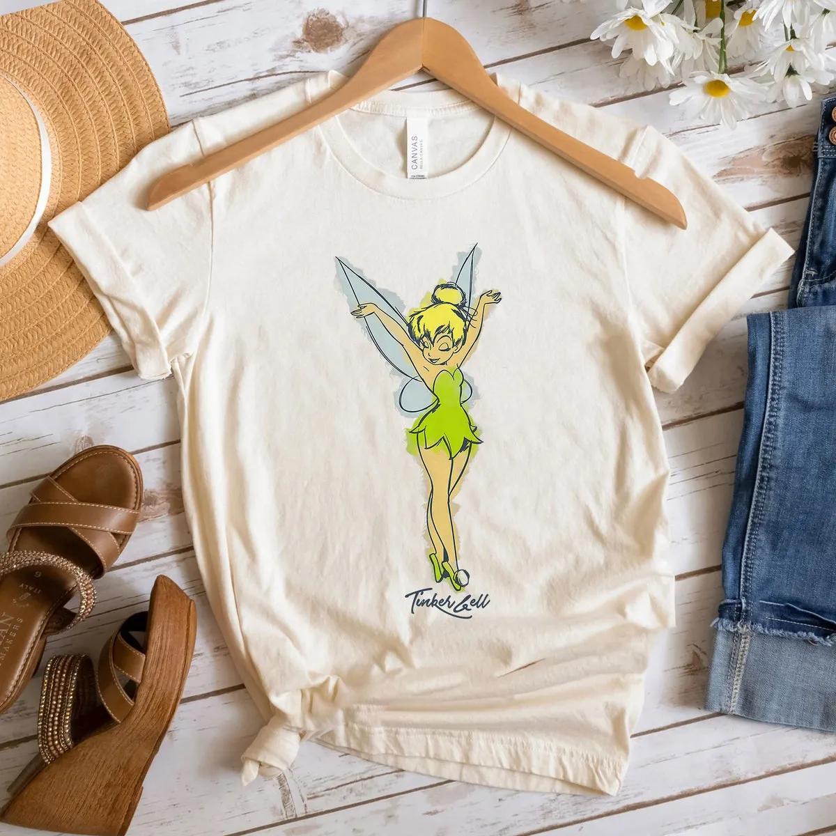 Peter Pan Tinker Bell Watercolor Sketch Shirt 6