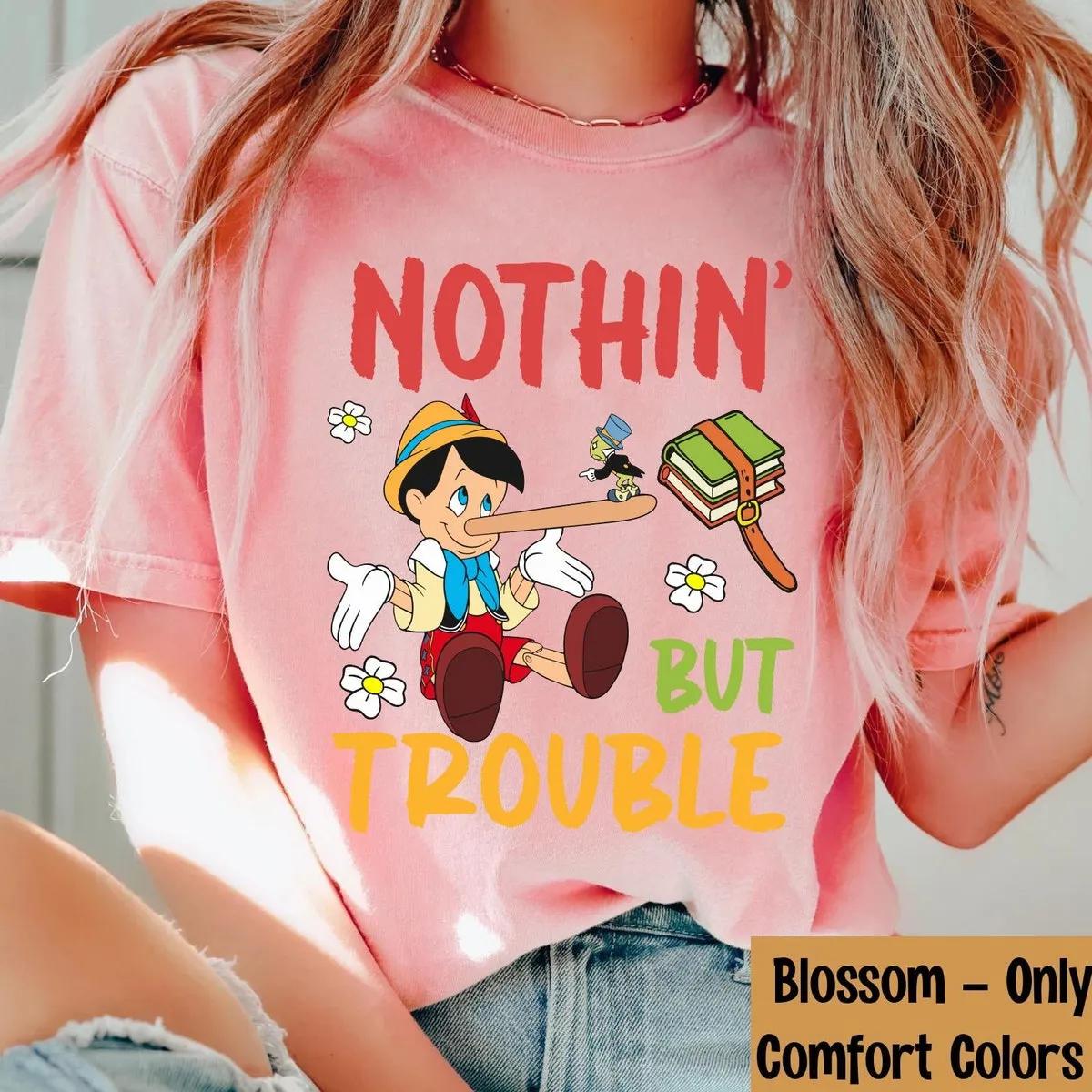 Pinocchio And Jiminy Cricket Nothin But Trouble Shirt 3