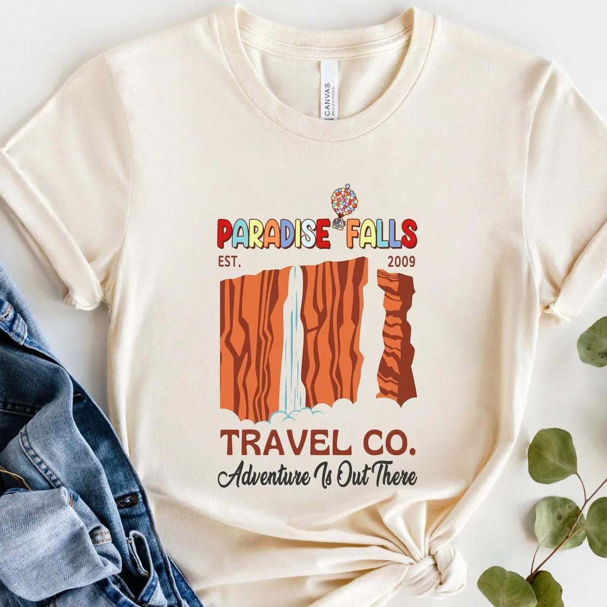 Pixar Up Movie Paradise Falls Travel Co Adventure Is Out There Shirt 4