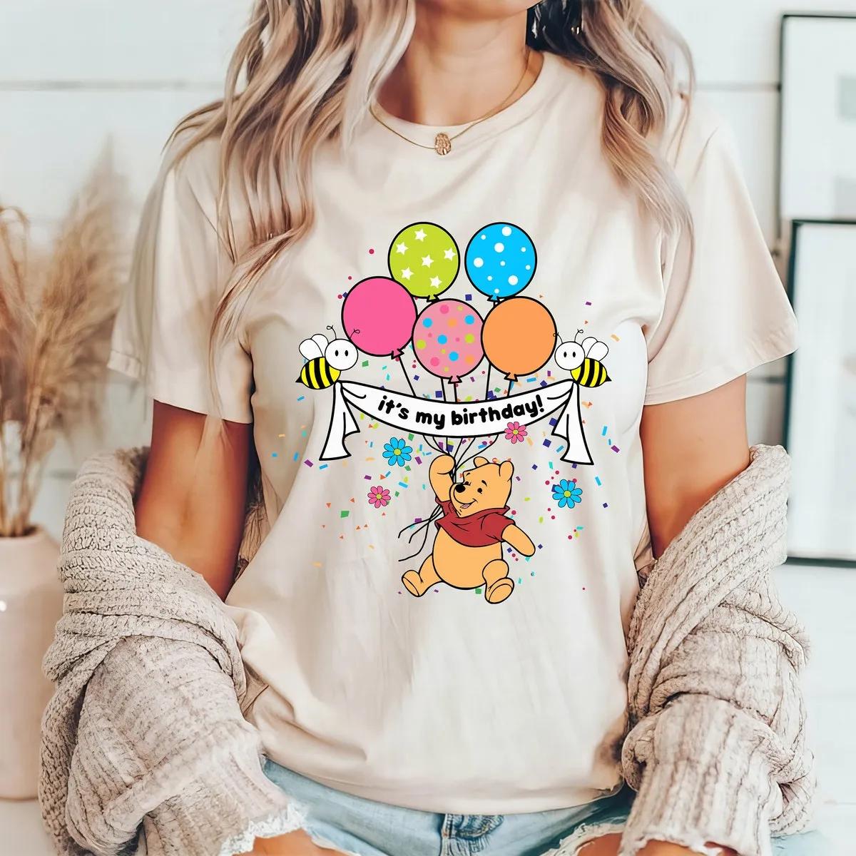 Pooh Birthday Boy Shirt Disney Birthday Girl Tee 3 1