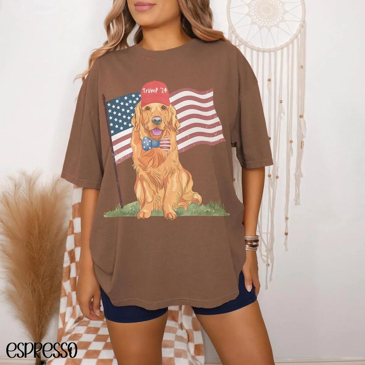 Preppy 90s Donald Trump Election Shirt 4th of July Dog Tee 2