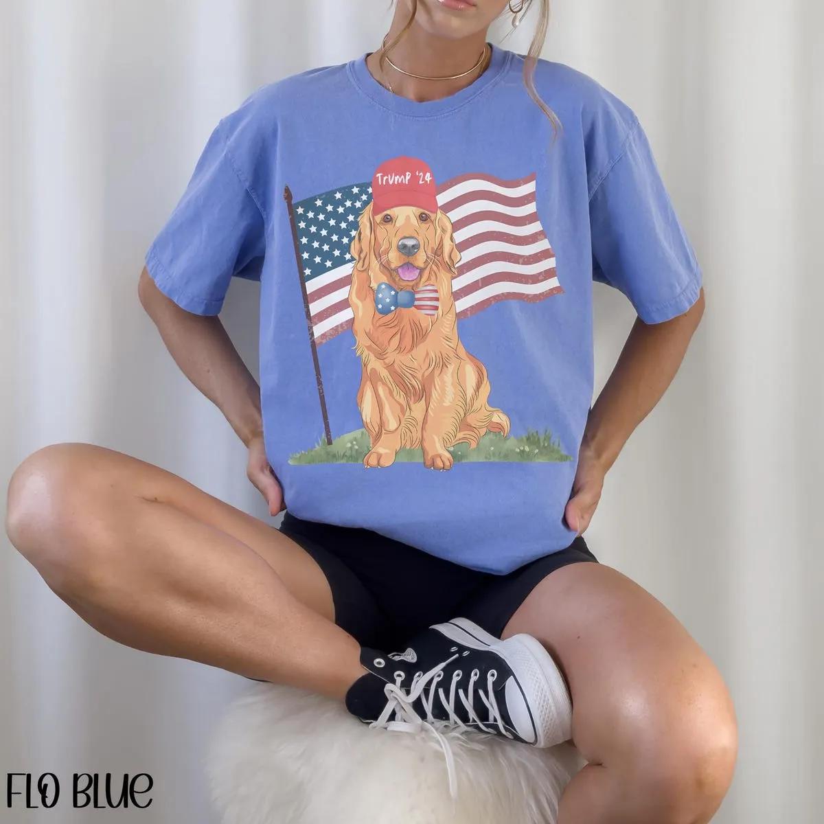 Preppy 90s Donald Trump Election Shirt 4th of July Dog Tee 3