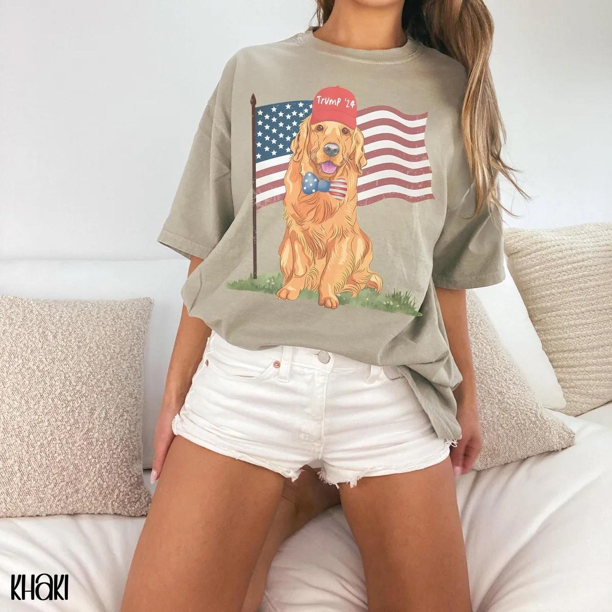 Preppy 90s Donald Trump Election Shirt 4th of July Dog Tee 4