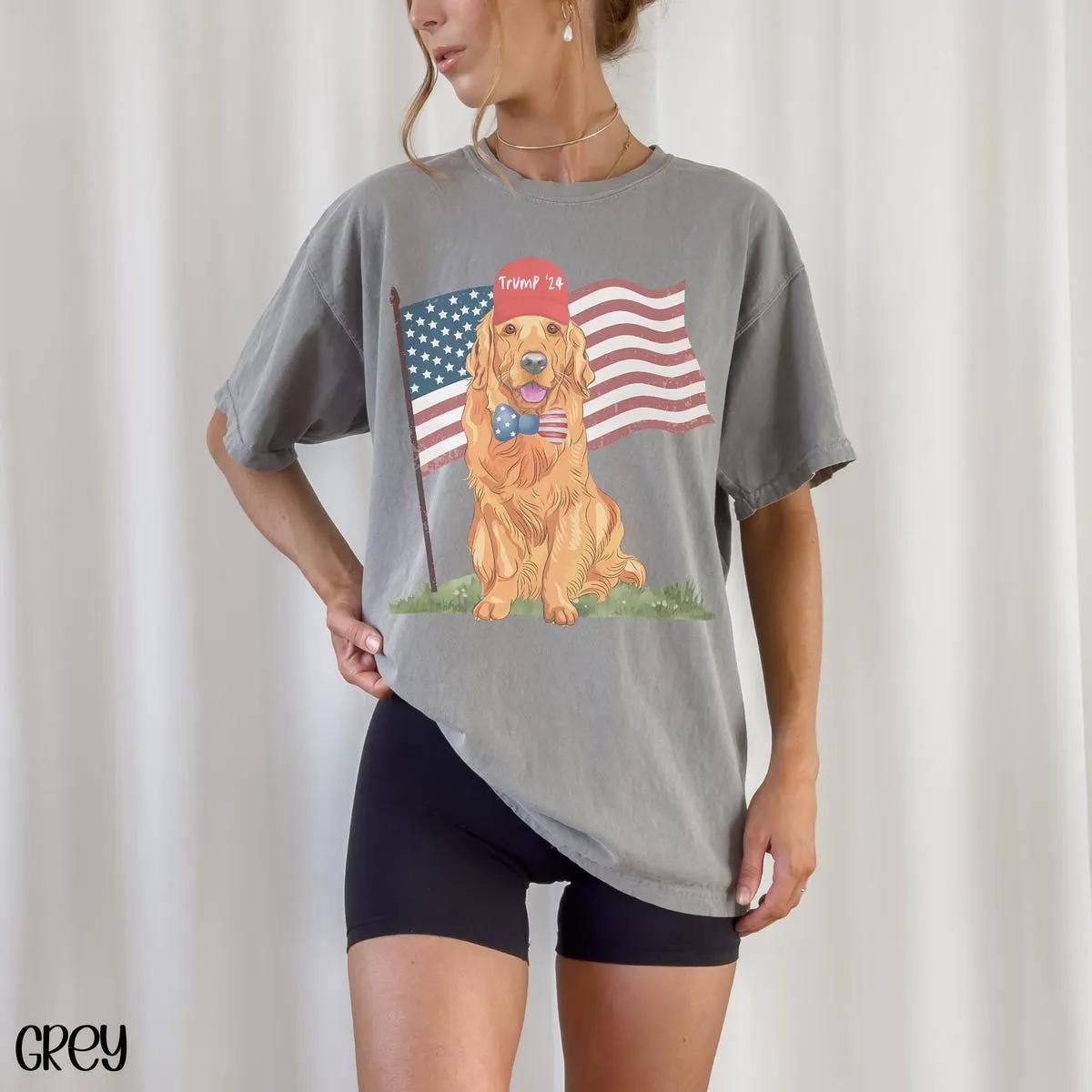 Preppy 90s Donald Trump Election Shirt 4th of July Dog Tee 7