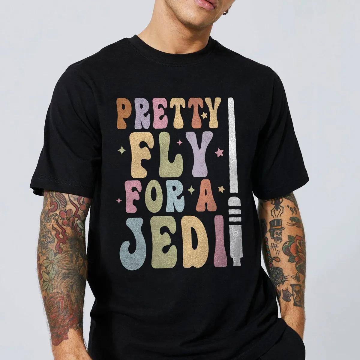 Pretty Fly For A Jedi 70s Groovy Retro Star Wars Day Shirt 3